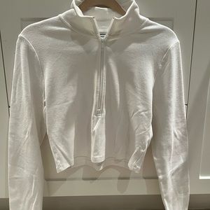 White Sunday best quarter zip sweater